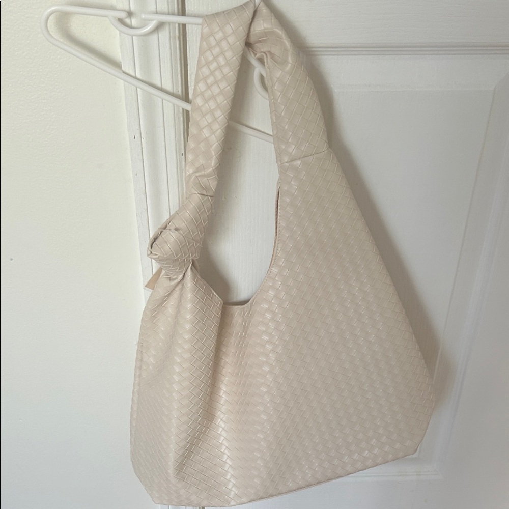 Ulta Beauty Cream Textured Shoulder Bag